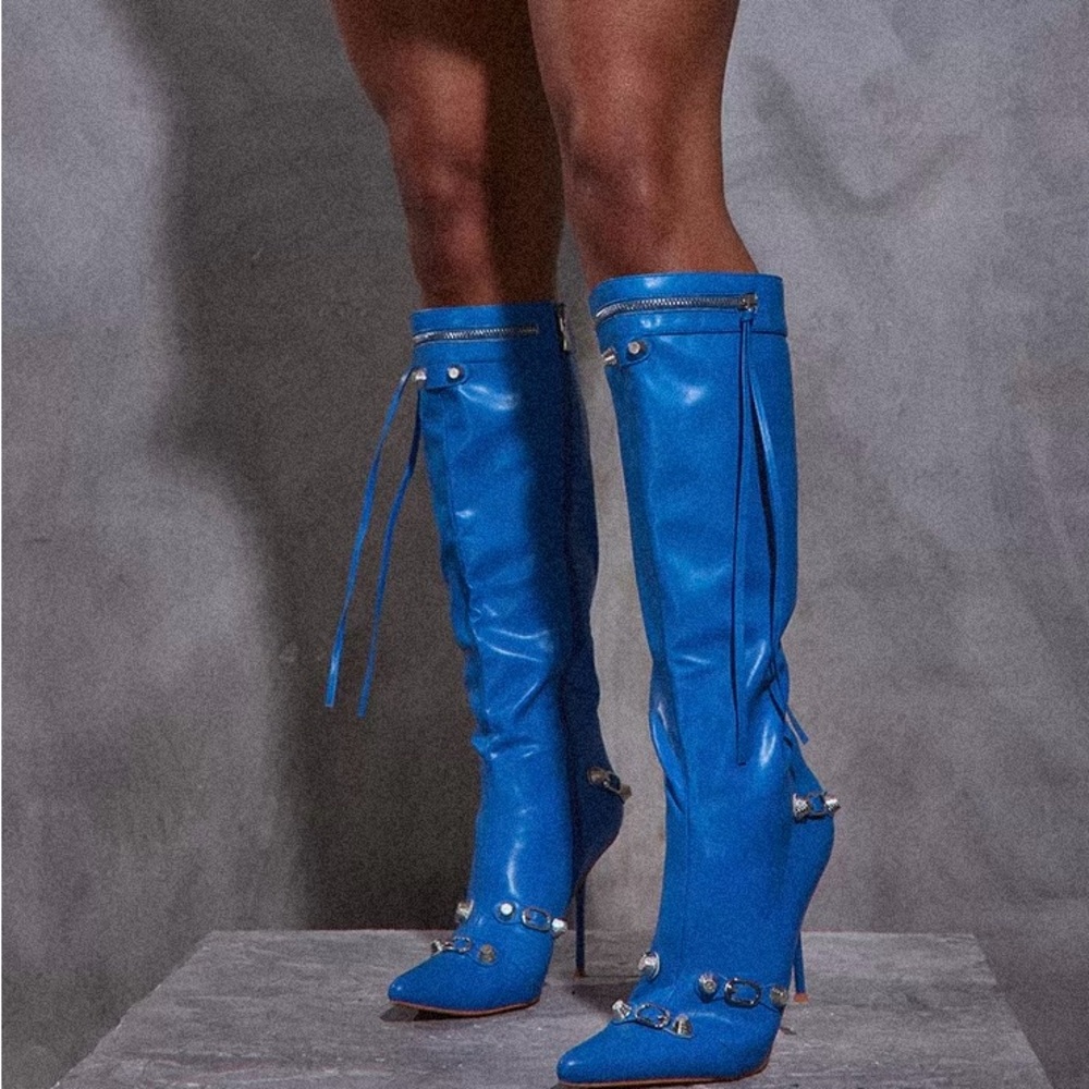 PrettyLittleThing Vibrant Blue Heeled Boots